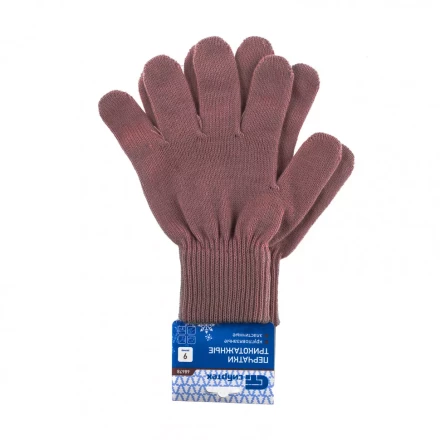Перчатки трикотажные акрил коралл двойная манжета Россия Сибртех 68678 купить в Кургане