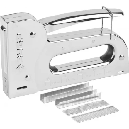 Степлер для скоб &quot;Универсал 14&quot; 6-в-1: тип 53 (6-14 мм) / 140 (8-14 мм) / 53F (8-14 мм) / 13 (6-14 мм) / 300 (16 мм) 500 (16 мм), ЗУБР Профессионал 31527 купить в Кургане