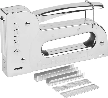 Степлер для скоб &quot;Универсал 14&quot; 6-в-1: тип 53 (6-14 мм) / 140 (8-14 мм) / 53F (8-14 мм) / 13 (6-14 мм) / 300 (16 мм) 500 (16 мм), ЗУБР Профессионал 31527 купить в Кургане