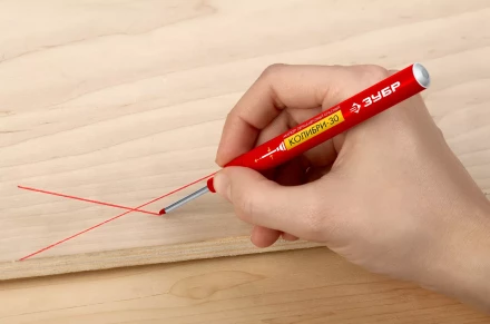 ЗУБР Колибри-30 красный, наконечник L 30 мм,  2.8 мм, перманентный маркер для отверстий (06338-3) купить в Кургане