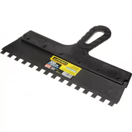 Шпатель STAYER &quot;PROFESSIONAL&quot; нержавеющий зубчатый с пластмассовой ручкой, 300мм, зуб 10х10мм 1009-30-10 купить в Кургане