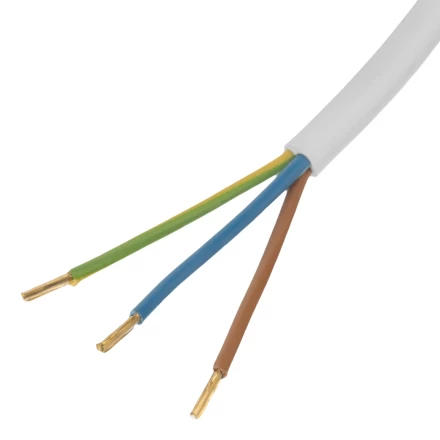 Шнур сетевой Denzel Energy Series, ПВС, 3 м, 3 x 1,5 мм, с неразборной вилкой, белый, 3 м, 37674 купить в Кургане