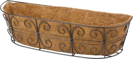 Пристенное кашпо с декором 74х20 см с кокосовой корзиной PALISAD 69014 купить в Кургане