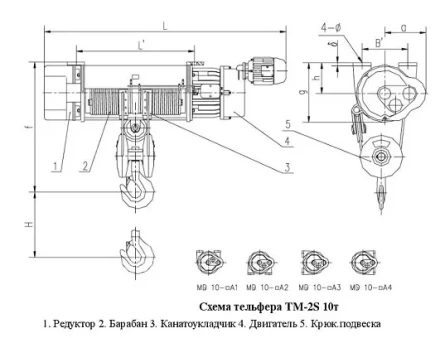 Тельфер электрический с тележкой, ТM-1S-10-12 Magnus-Profi Professional купить в Кургане
