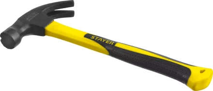 Молоток-гвоздодер &quot;Fiberglass-M&quot; с фиберглассовой рукояткой, с магнитом, 450 г, STAYER Professional 2027-450 купить в Кургане