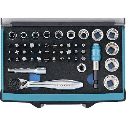 Трещотка с набором бит и торцевых головок, Адаптер и удлинитель, 49 штук,  S2 Gross 11600 купить в Кургане