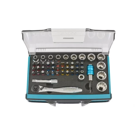 Трещотка с набором бит и торцевых головок, Адаптер и удлинитель, 49 штук,  S2 Gross 11600 купить в Кургане