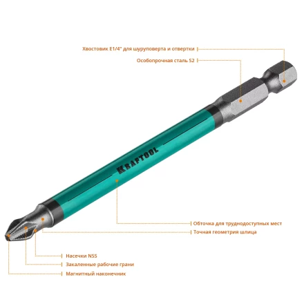 Биты KRAFTOOL OPTIMUM PH 26122-2-100-10 купить в Кургане