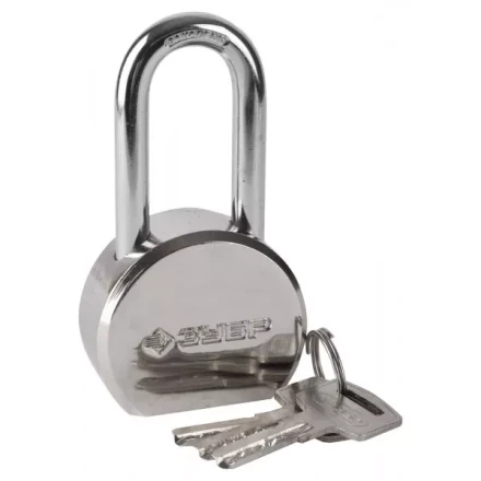 Замок ЗУБР &quot;ЭКСПЕРТ&quot; навесной, стальной корпус, удлиненная закаленная дужка, 55мм 37272-55 купить в Кургане