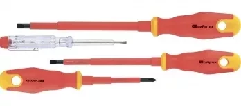 Набор диэлектрических отверток до 1000В тестер CrV двухкомпонентные рукоятки Сибртех 12937 купить в Кургане