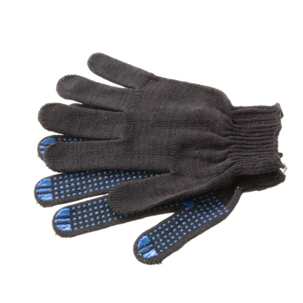 Перчатки трикотажные, ПВХ-покрытие &quot;Точка&quot;, 10 класс, черные Россия 67855 купить в Кургане