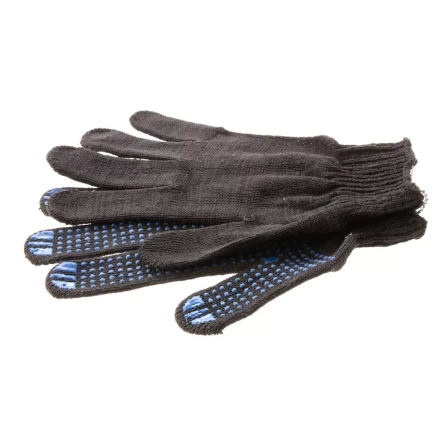 Перчатки трикотажные, ПВХ-покрытие &quot;Точка&quot;, 10 класс, черные Россия 67855 купить в Кургане