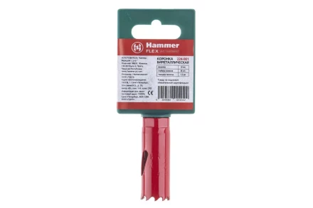Коронка биметаллическая HAMMER Ф19х38мм 1/2&quot;  BiMETALL (224-001) купить в Кургане