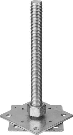ЗУБР 110 x 110 x 250 мм x М24, цинк, анкерная регулировочная стойка (310266-110) купить в Кургане