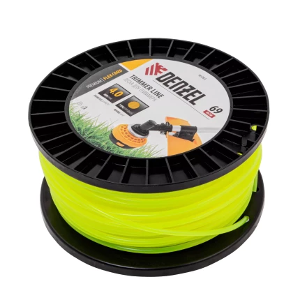 Леска для триммера круглая, 4,0мм х 69м, на DIN катушке FLEX CORD,  Denzel 96283 купить в Кургане