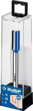 ЗУБР 12 x 30 мм, хвостовик 8 мм, фреза пазовая прямая с нижними подрезателями, Профессионал (28755-12-30) купить в Кургане