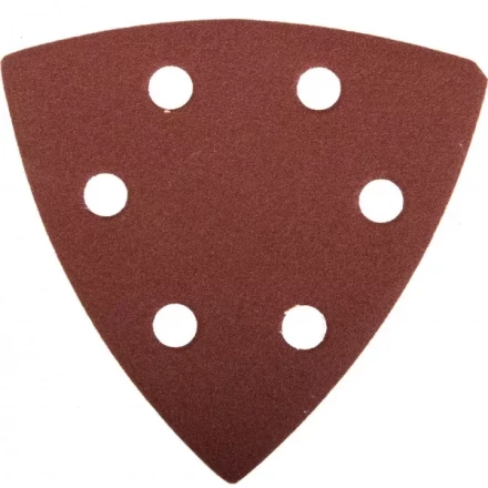 Треугольник шлифовальный ЗУБР &quot;МАСТЕР&quot; универсальный на велкро основе, 6 отверстий, Р180, 93х93х93мм, 5шт 35583-180 купить в Кургане