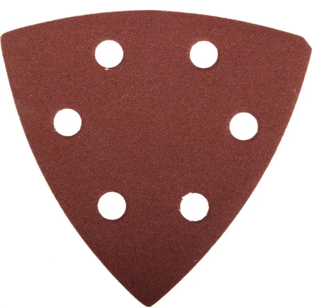 Треугольник шлифовальный ЗУБР &quot;МАСТЕР&quot; универсальный на велкро основе, 6 отверстий, Р180, 93х93х93мм, 5шт 35583-180 купить в Кургане