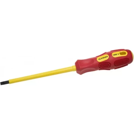 Отвертка STAYER &quot;PROFESSIONAL&quot; &quot;MAX-GRIP&quot; диэлектрическая, двухкомпонентная рукоятка, Cr-V, SL 5,5x125мм 25827-05-125 G купить в Кургане