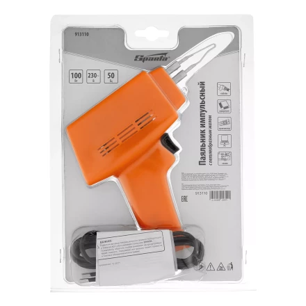 Паяльник импульсный с петлеобразным жалом, 100 Вт, 220 В Sparta 913110 купить в Кургане