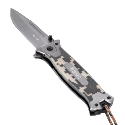 Нож складной Denzel, многоцелевой, системы Liner-Lock, с накладкой G10 на прямой рук-ке+стеклобой, 79208 купить в Кургане