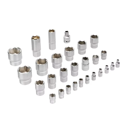 Набор инструментов Denzel, 1/2&quot;, 1/4&quot;, CrV, S2, пластиковый кейс, 82 предмета 15809 купить в Кургане