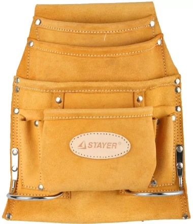 Сумка поясная STAYER PROFESSIONAL для инструментов, кожаная, 10 карманов, 2 скобы 38517 купить в Кургане