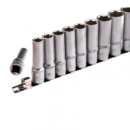Набор удлиненных торцевых головок 1/2 шестигранные CrV 10 шт 10-22 мм Stels 13603 купить в Кургане