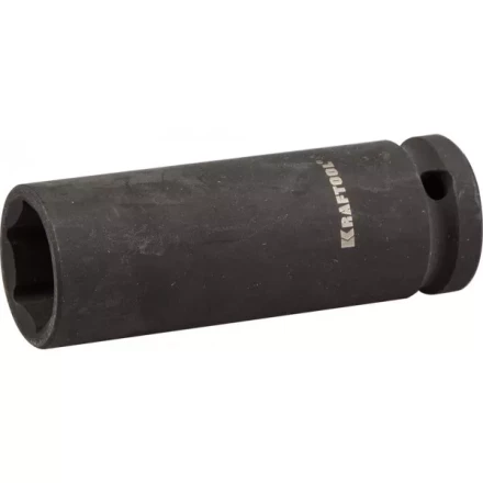 Торцовая головка KRAFTOOL "INDUSTRIE QUALITAT" ударная, удлиненная (1/2"), FLANK, Cr-Mo, фосфатированная, 19 мм 27942-19_z01 купить в Кургане