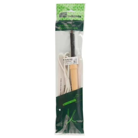 Паяльник электрический Сибртех ЭПСН-25/220, деревянная ручка, Россия 91300 купить в Кургане