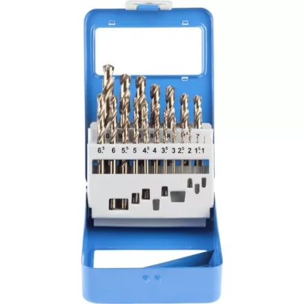 Набор ЗУБР &quot;ЭКСПЕРТ&quot; Свёрла &quot;КОБАЛЬТ&quot; по металлу, быстрорежущая сталь Р6М5К5, в мет. боксе, 1-10мм, 19шт 29626-H19-M купить в Кургане