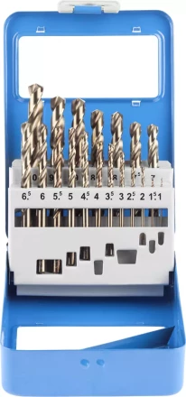 Набор ЗУБР &quot;ЭКСПЕРТ&quot; Свёрла &quot;КОБАЛЬТ&quot; по металлу, быстрорежущая сталь Р6М5К5, в мет. боксе, 1-10мм, 19шт 29626-H19-M купить в Кургане
