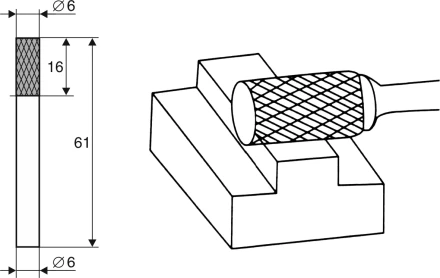 Борфреза Цилиндрическая A 6х6 Энкор 21700 купить в Кургане