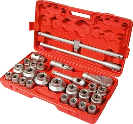 Набор торцевых головок квадратных 3/4–1, головки 21 х 65 мм 26 предметов в пластиковом боксе MATRIX 13539 купить в Кургане