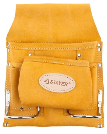 Сумка поясная STAYER PROFESSIONAL для инструментов, кожаная, 8 карманов, 2 скобы 38515 купить в Кургане
