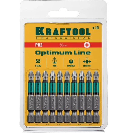 Биты KRAFTOOL OPTIMUM PH 26122-2-50-10 купить в Кургане