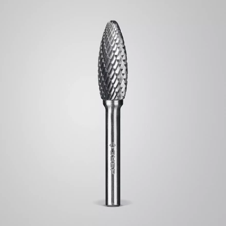 Зубр Твердосплавная борфреза H - пламя, 12 х 32 мм, радиус 2.5 мм (28807-12-32) купить в Кургане