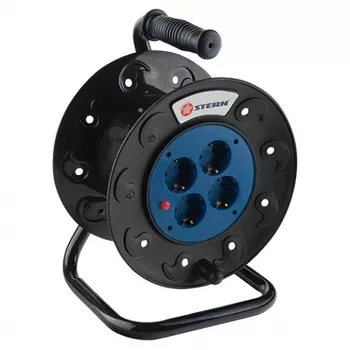 Удлинитель силовой на кабельной катушке, 3*1мм*25м, 4 розетки со шторками, 10A, STERN 95705 купить в Кургане