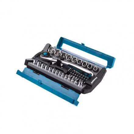 Набор торцевых головок трещотка 120 зубьев 41 предмет 1/2&quot; 1/4&quot; CrV Gross 14143 купить в Кургане