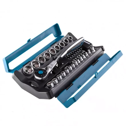 Набор торцевых головок трещотка 120 зубьев 41 предмет 1/2&quot; 1/4&quot; CrV Gross 14143 купить в Кургане