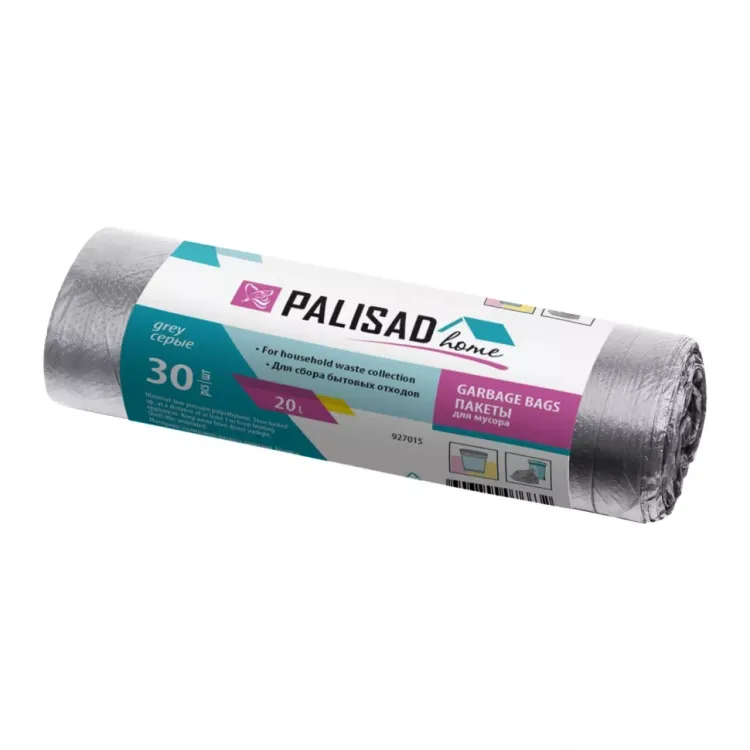 Пакеты для мусора 20 л x 30 шт. серые, Home Palisad 927015 купить в Кургане