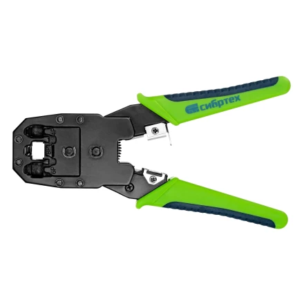 Клещи для обжима телефонных и компьютерных клемм Сибртех 17733 4P, 6P, 8P, функция обрезания проводов купить в Кургане