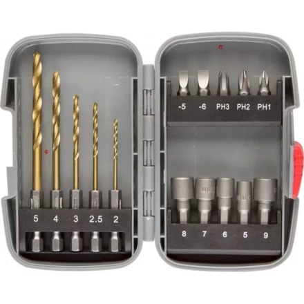 Набор ЗУБР &quot;МАСТЕР&quot;: Насадки для шуруповерта и дрели, биты, торцовые головки, биты-сверла, 15 предметов 26055-H15 купить в Кургане