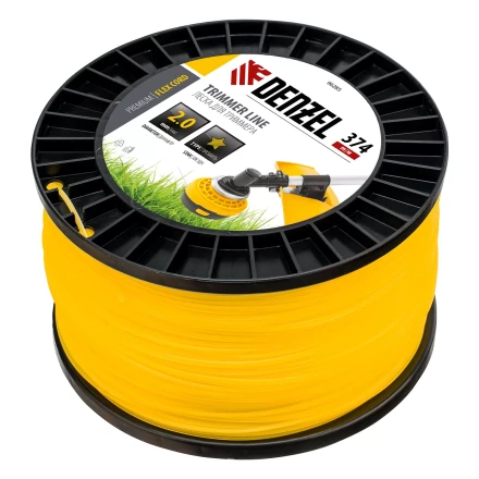 Леска для триммера звезда, 2,0мм х 374м, на DIN катушке FLEX CORD,  Denzel 96285 купить в Кургане