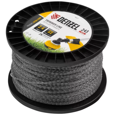 Леска для триммера двухкомпонентная витой квадрат, 2,4мм х 243м, на DIN катушке EXTRA CORD// Denzel 96823 купить в Кургане