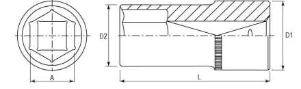 Головка торцевая глубокая 1/2&quot;DR 18 мм S04HD4118 Jonnesway 47241 купить в Кургане