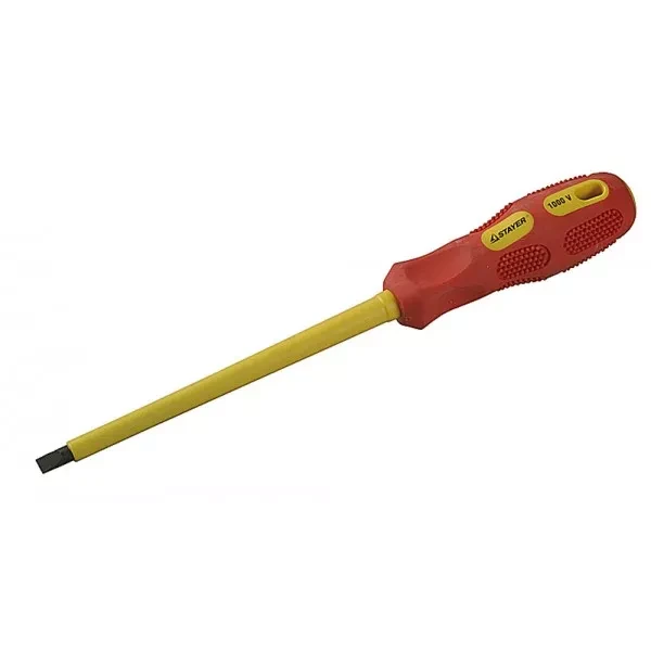 Отвертка STAYER "PROFESSIONAL" "MAX-GRIP" диэлектрическая, двухкомпонентная рукоятка, Cr-V, SL 6,5x150мм 25827-06-150 G купить в Кургане