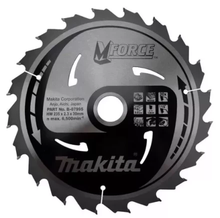 Диск пильный Makita M-Force, х165х20х2,0мм, 24 зуб,для дерева B-31223 купить в Кургане