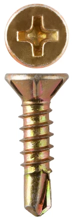 Саморезы ЗУБР &quot;МАСТЕР&quot; со сверлом для оконного профиля, жёлтопассивированные, 3.9x19мм, 15000шт 4-300230-39-019 купить в Кургане