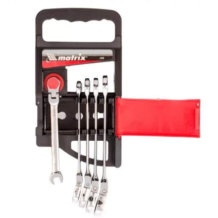 Набор ключей комбинированных Matrix трещоточных шарнирных 5 шт 14794 купить в Кургане